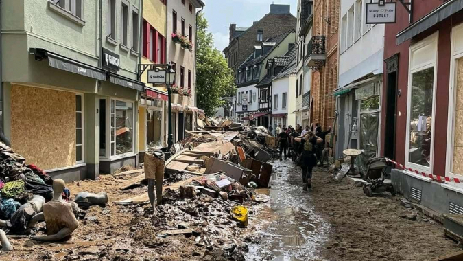Wiederaufbau nach Hochwasserkatastophe in Bad Münstereifel