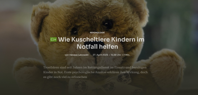 Kinder in Notlagen sollen einen Teddy erhalten