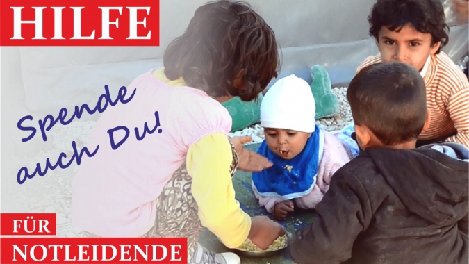 Grundnahrungsmittel und Babynahrung für notleidende Kinder aus Sengal und Kobane