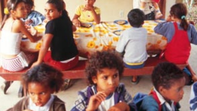Landwirtschaftsschule für Kinder in einem Elendsviertel von Rio de Janeiro